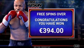 GvsE ilmoitti 15.8.2017 voitosta Mike Tyson Knockout Slotissa
